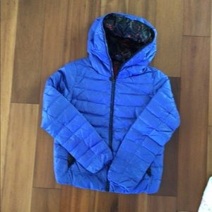Blue down jacket